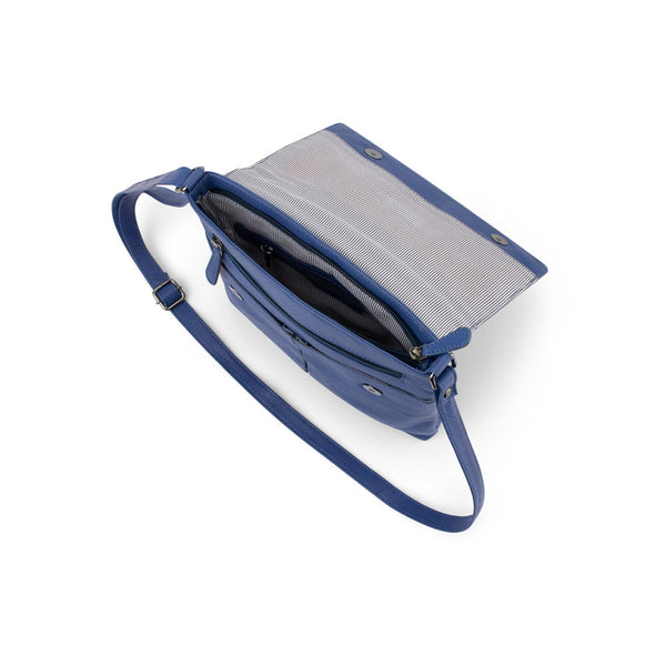 Franco Bonini - 24-001 Flapover Leather Crossbody Bag - Blue