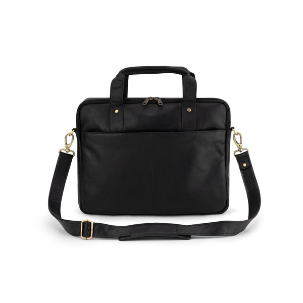 Franco Bonini - 24-003 Leather Satchel Business Bag - Black