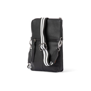 Franco Bonini - 24-008 Leather Sling Bag W Webbing Strap - Black