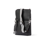 Franco Bonini - 24-008 Leather sling bag w webbing strap - Black
