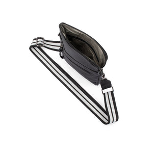Franco Bonini - 24-008 Leather Sling Bag W Webbing Strap - Black