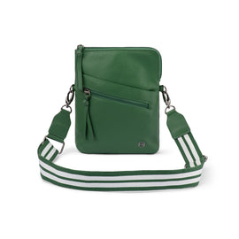 Franco Bonini - 24-008 Leather sling bag w webbing strap - Dark Green