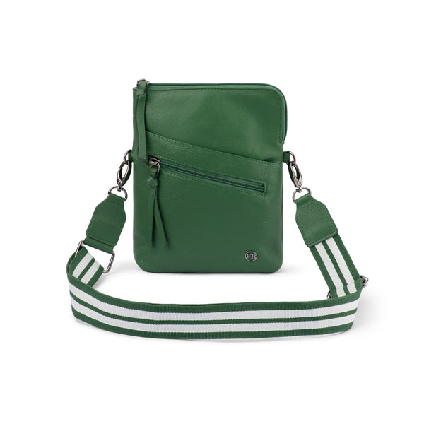 Franco Bonini - 24-008 Leather Sling Bag W Webbing Strap - Dark Green