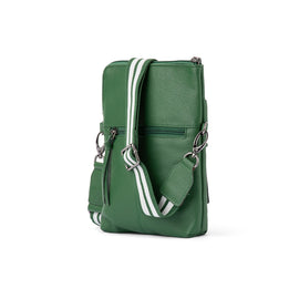 Franco Bonini - 24-008 Leather sling bag w webbing strap - Dark Green - 0