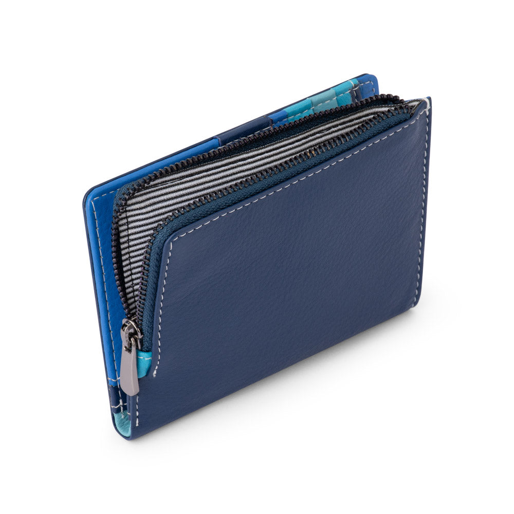 Franco Bonini - Half Zip Coin Card Wallet - 24-06 Blue Multi