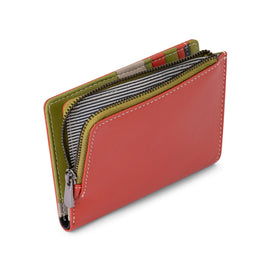 Franco Bonini - Half Zip Coin Card Wallet - 24-06 Orange Multi - 0