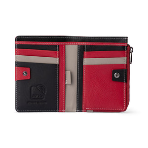 Franco Bonini - Half Zip Coin Card Wallet - 24-06 - Red Multi
