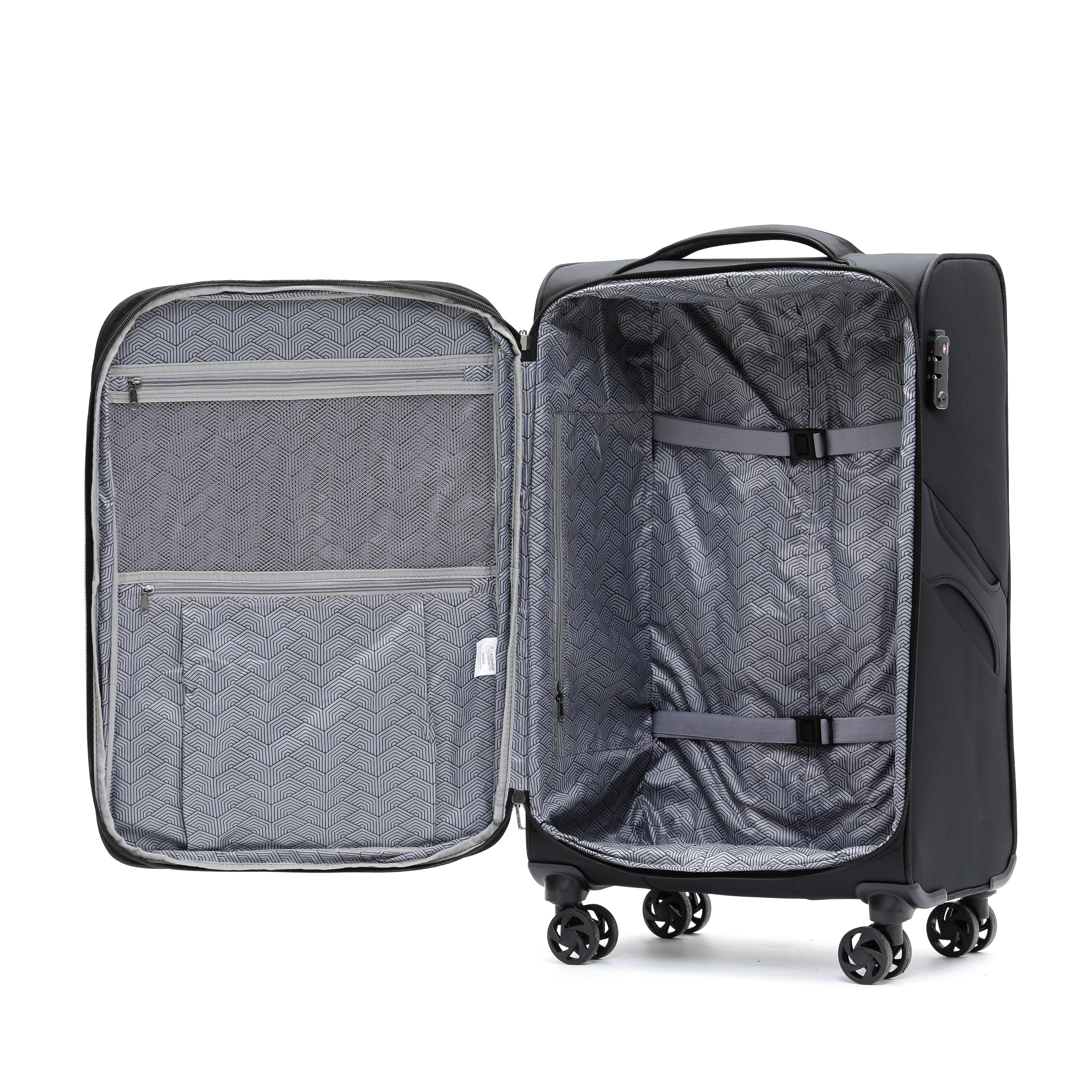 Aus Luggage - WINGS Set of 3 Suitcases - Black-9