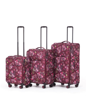 Tosca - SO LITE AIR5055 3 Suitcase Set 54+67+79cm - Wine Paisley