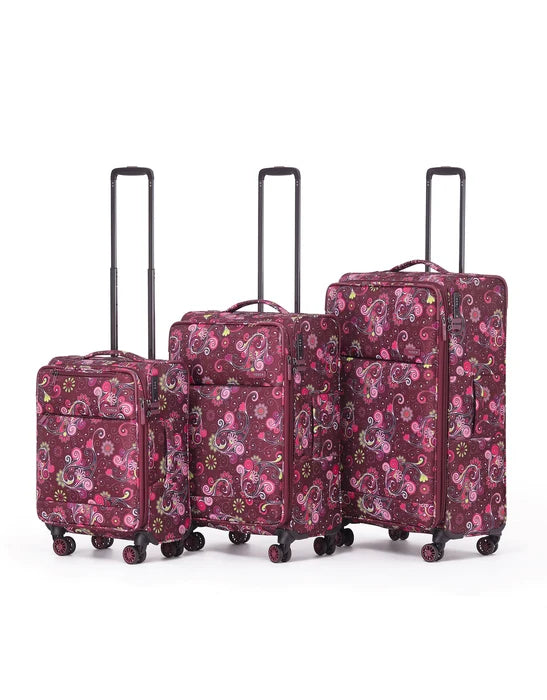 Tosca - SO LITE AIR5055 3 Suitcase Set 54+67+79cm - Wine Paisley