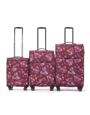 Tosca - SO LITE AIR5055 3 Suitcase Set 54+67+79cm - Wine Paisley