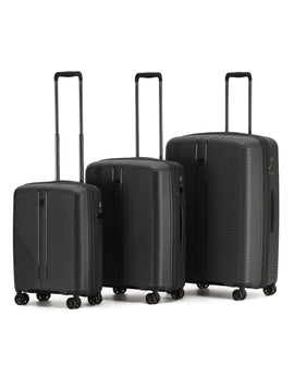 Tosca - F-lite Set of 3 Suitcaases (54-65-77cm) - Black - 0