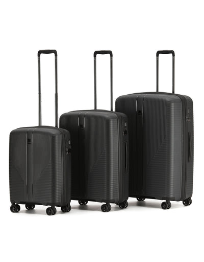 Tosca - F-lite Set of 3 Suitcaases (54-65-77cm) - Black - 0