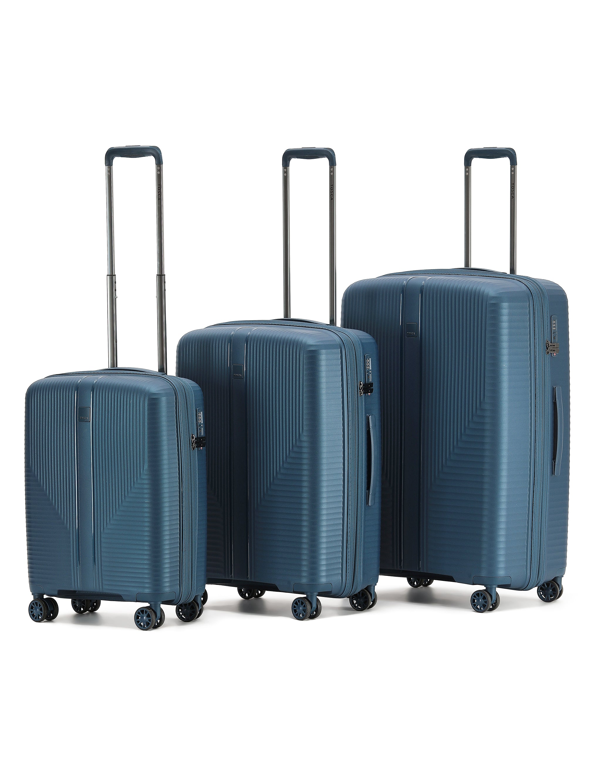 Tosca - F-lite Set of 3 Suitcaases (54-65-77cm) - Navy - 0