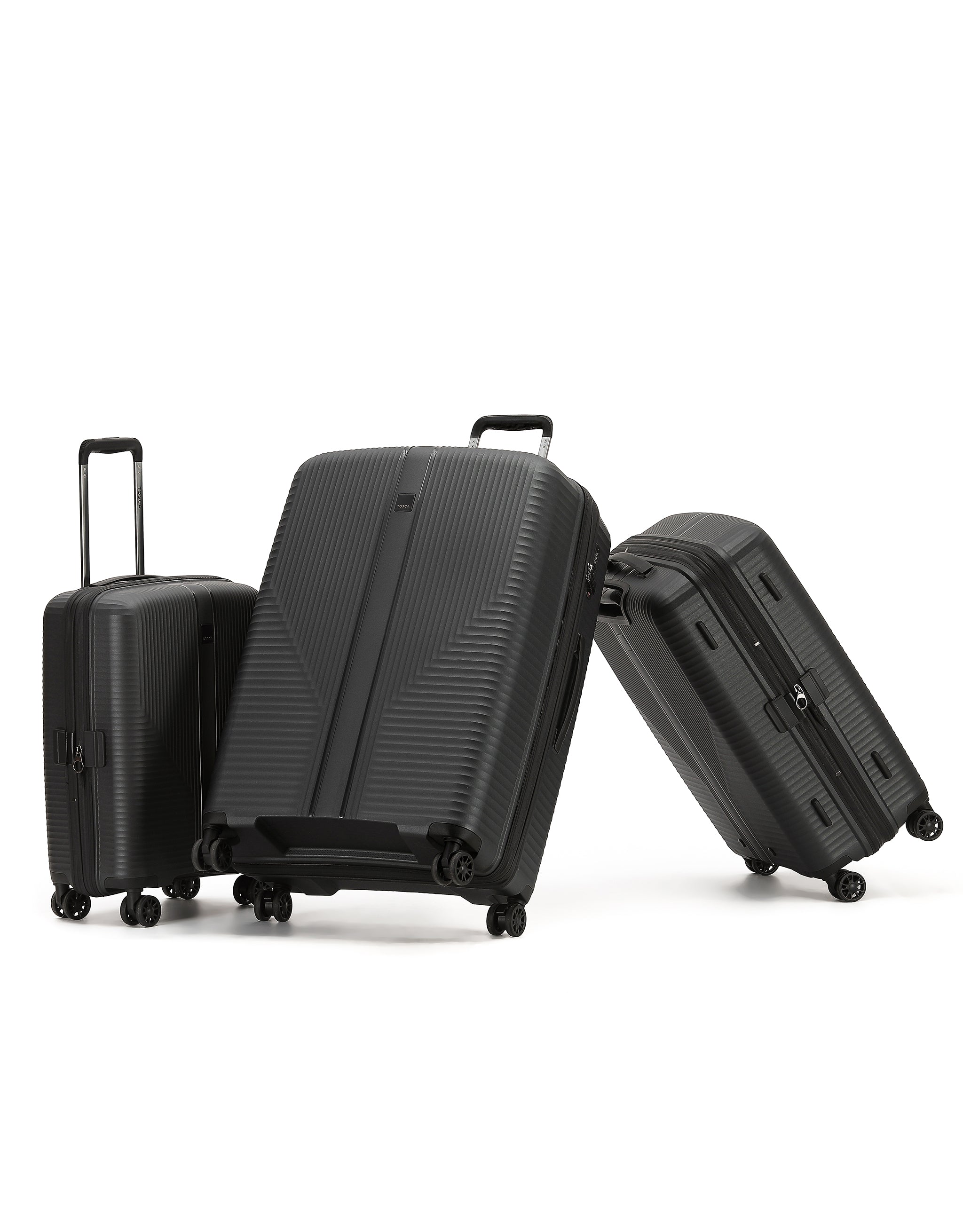 Tosca - F-lite Set of 3 Suitcaases (54-65-77cm) - Black