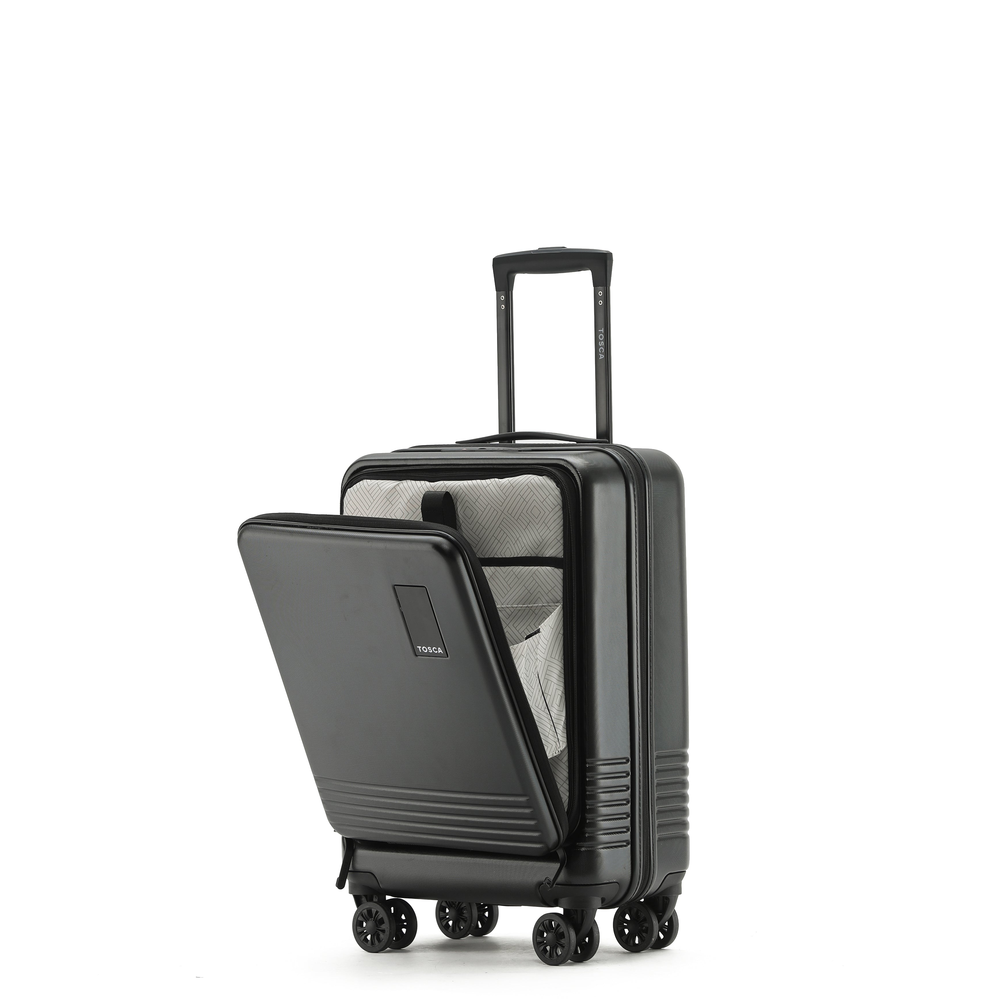Tosca - TCA644 Horizon Front lid opening Set of 3 suitcases - Black-12