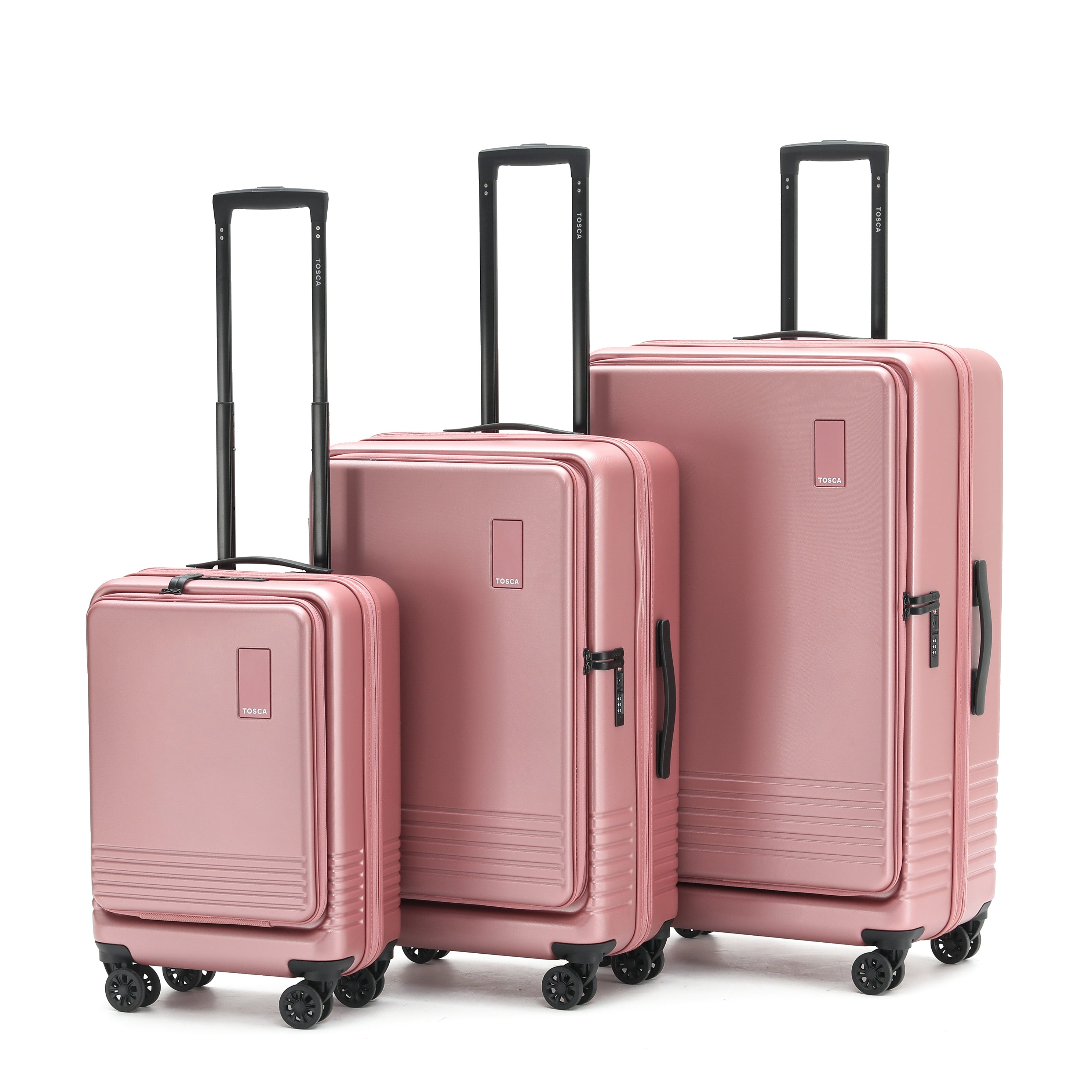 Tosca - TCA644 Horizon Front lid opening Set of 3 suitcases - Dusty Rose - 0