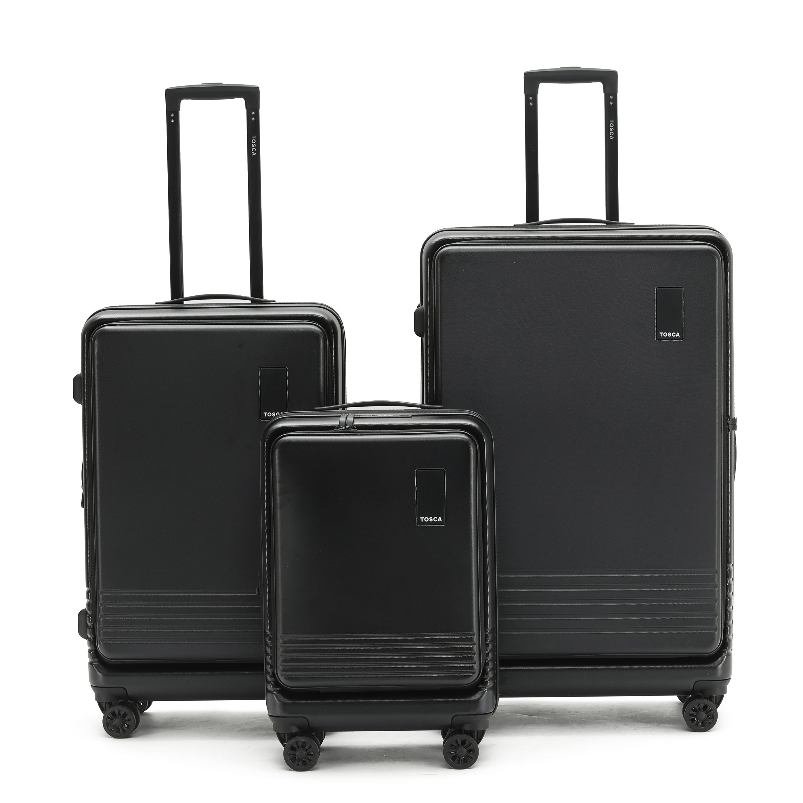 Tosca - TCA644 Horizon Front lid opening Set of 3 suitcases - Black