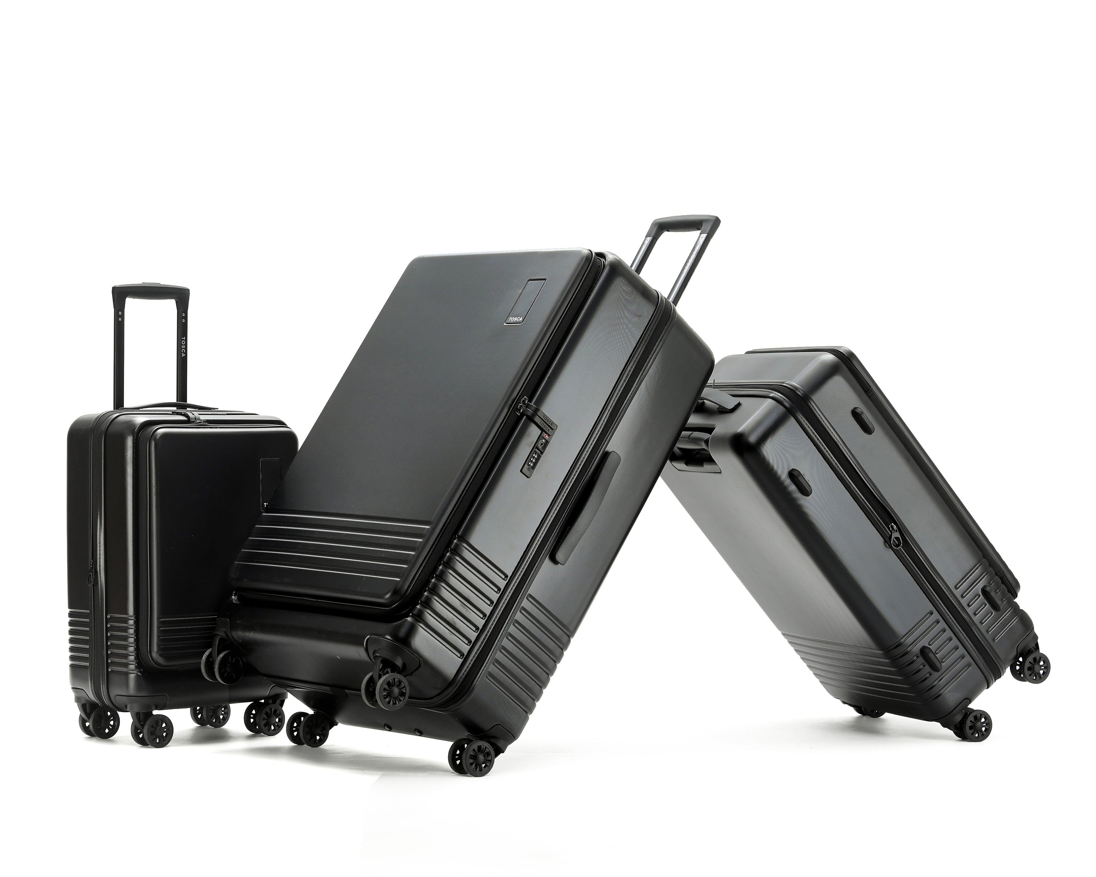 Tosca - TCA644 Horizon Front lid opening Set of 3 suitcases - Black-3