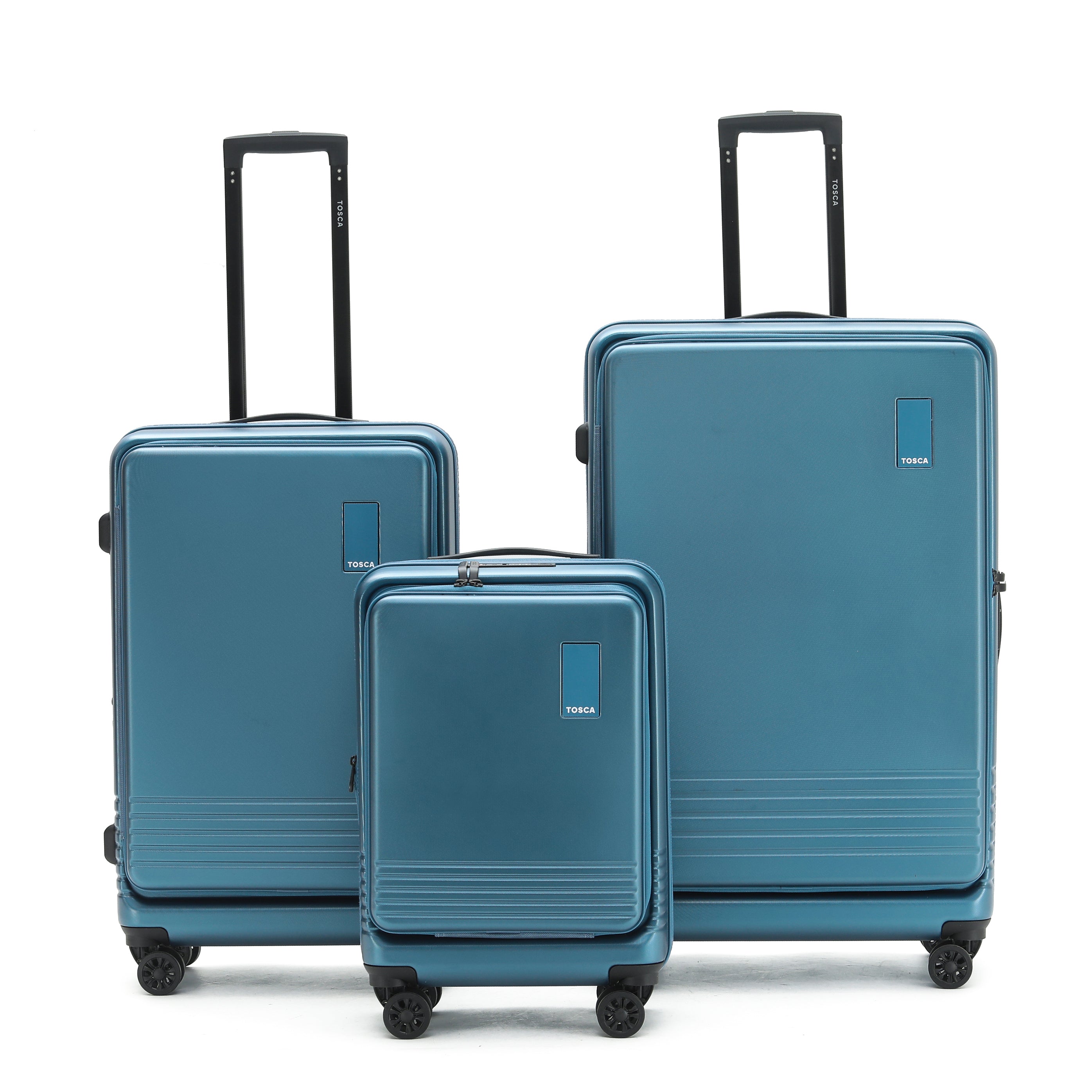 Tosca - TCA644 Horizon Front lid opening Set of 3 suitcases - Blue-1