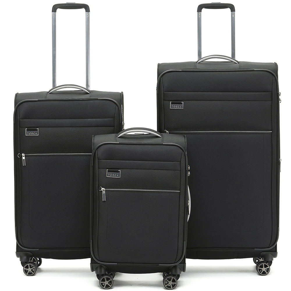 Tosca - VEGA set of 3 suitcases (L-M-S) - Black-1