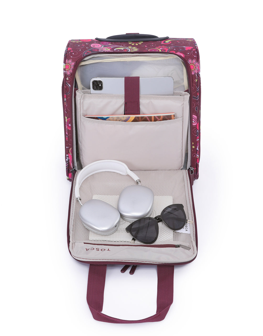 Tosca - SO LITE AIR5055-US-K Under-seat Trolley - Wine Paisley