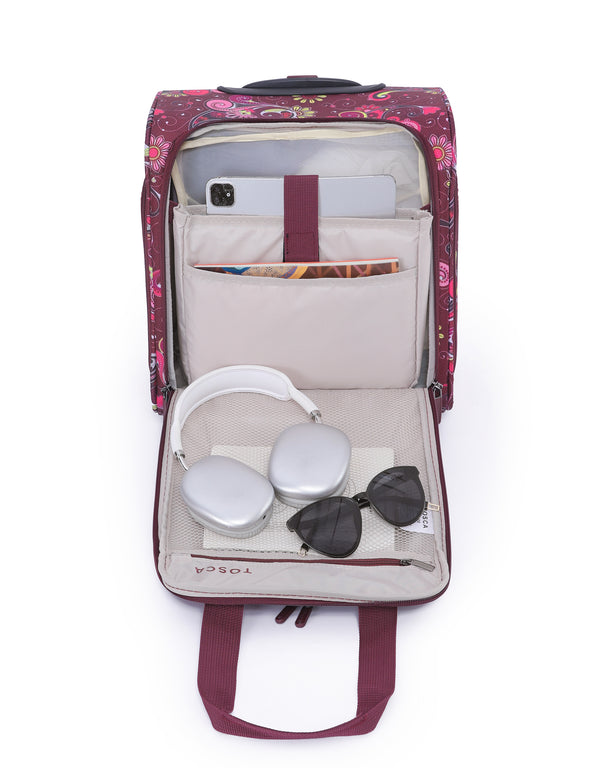 Tosca - SO LITE AIR5055-US-K Under-seat Trolley - Wine Paisley