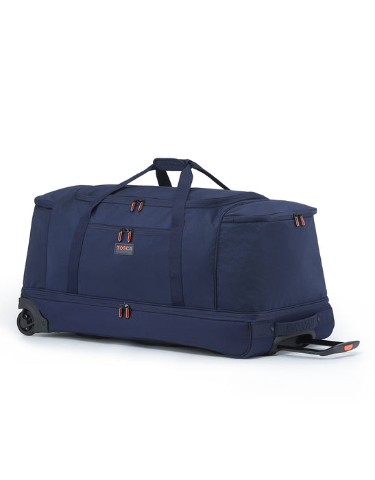 Tosca - TCA798TWJ-D Jumbo 85cm Split compartment Duffle Wheeled - Navy/Orange