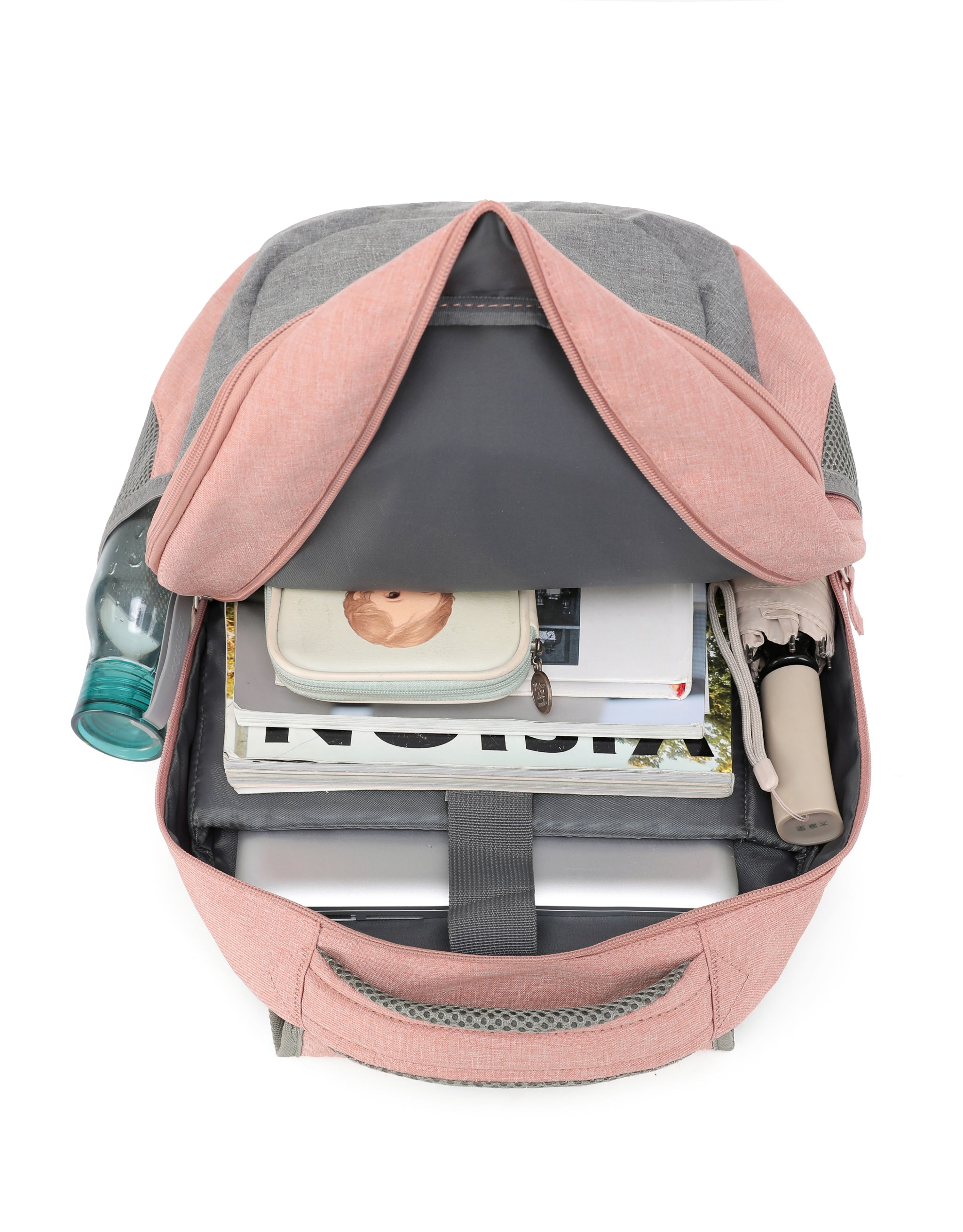 TOSCA - TCA993 URBAN BACKPACK - PINK/GREY