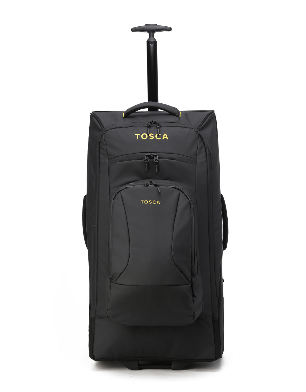 Tosca - TCA977 Delta Trolley Backpack with Zip of Daypack - Black