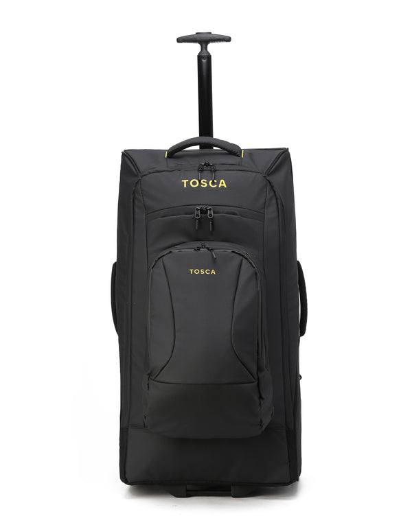 Tosca - TCA977 Delta Trolley Backpack with Zip of Daypack - Black