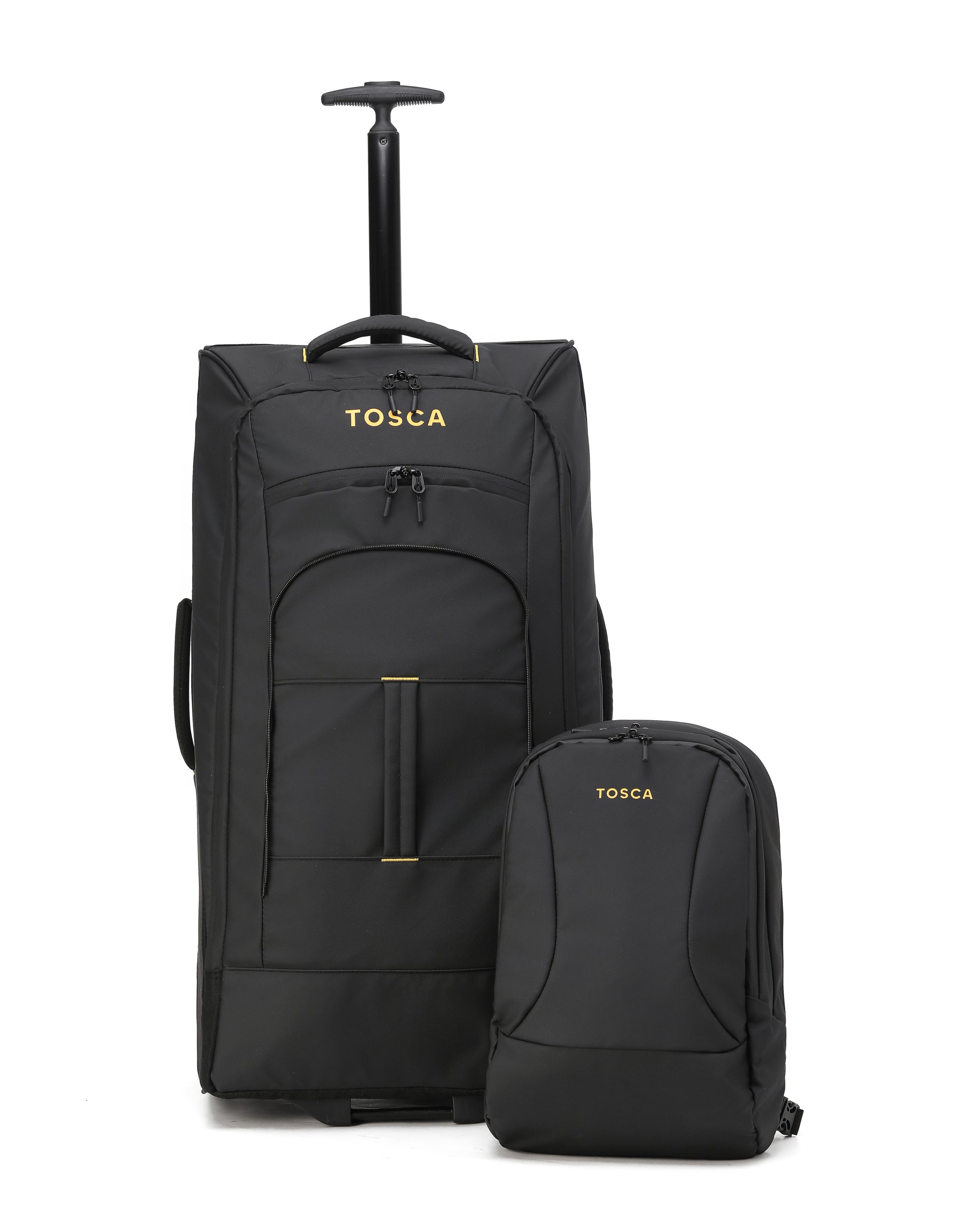 Tosca - TCA977 Delta Trolley backpack with zip of Daypack - Black