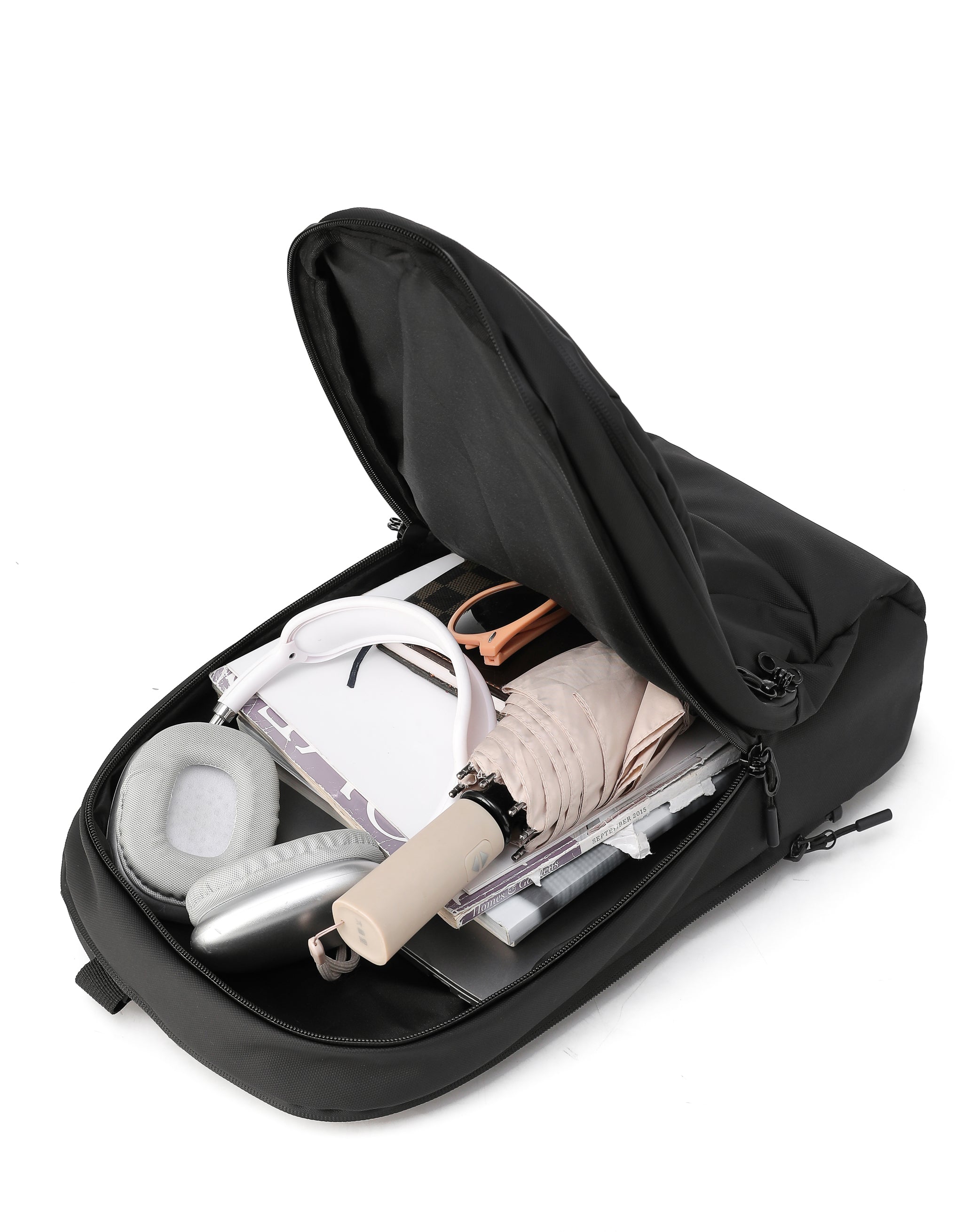 Tosca - TCA977 Delta Trolley backpack with zip of Daypack - Black