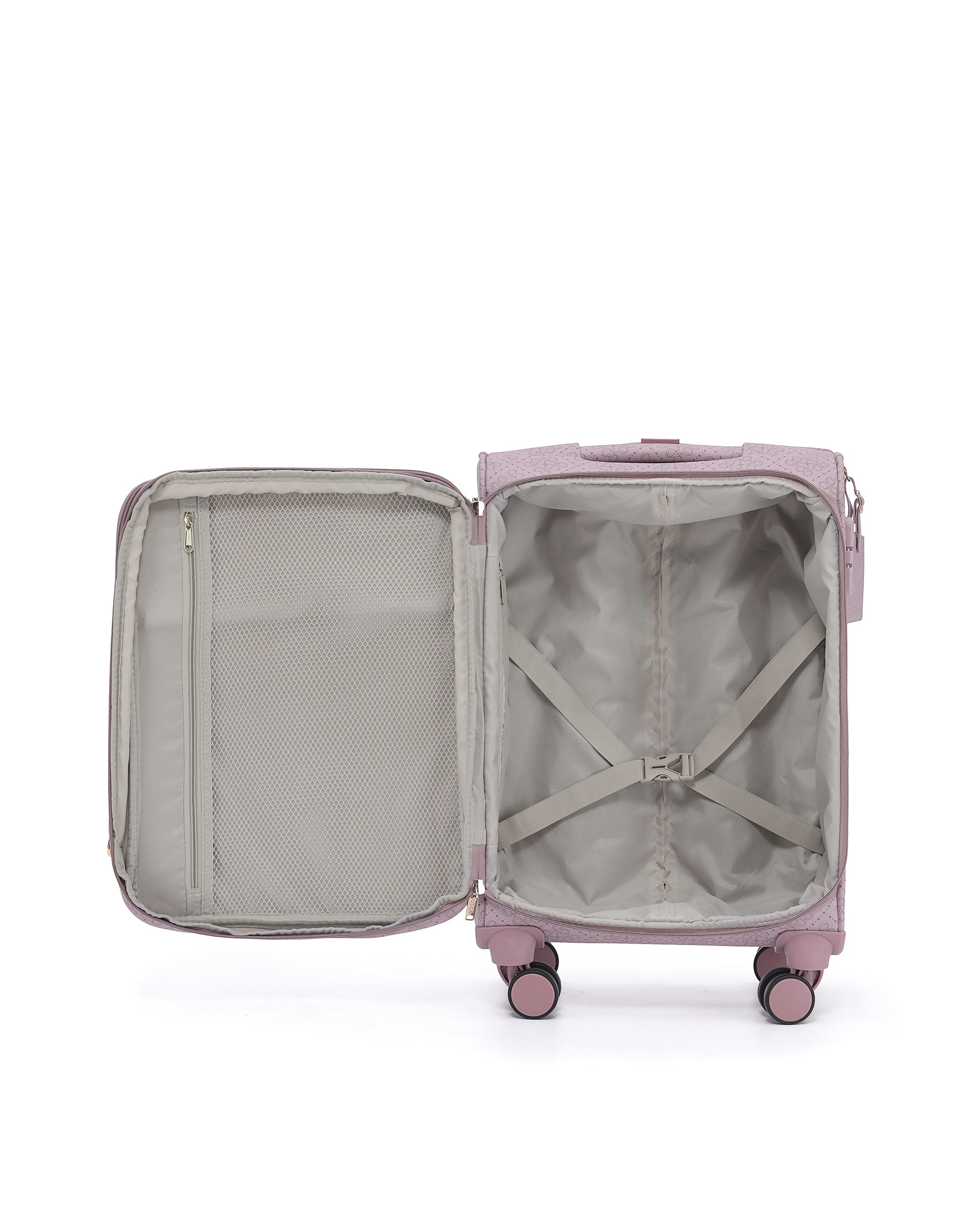 Tosca - Willow 55cm Fashion Carry on Suitcase Spinner - Misty Rose