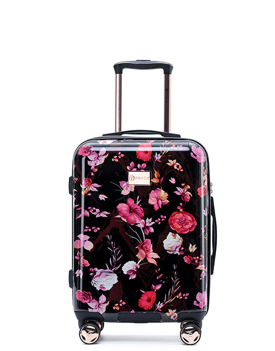 Tosca - Bloom 20in Small suitcase - Black/Pink-1