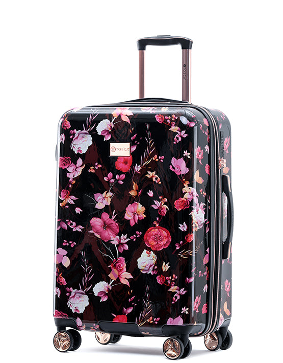 Tosca - Bloom 25in Medium suitcase - Black/Pink-2