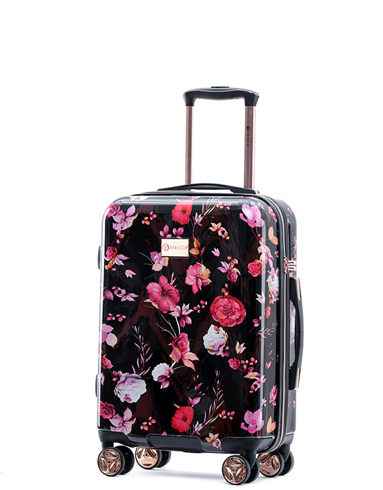 Tosca - Bloom 20in Small suitcase - Black/Pink - 0