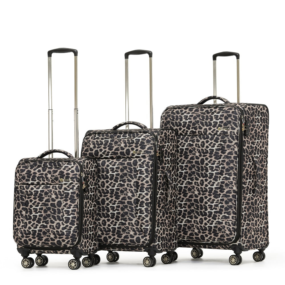 Tosca - So Lite 3.0 Set of 3 Suitcases 20in-25in-29in - Leopard Air4044 - 0