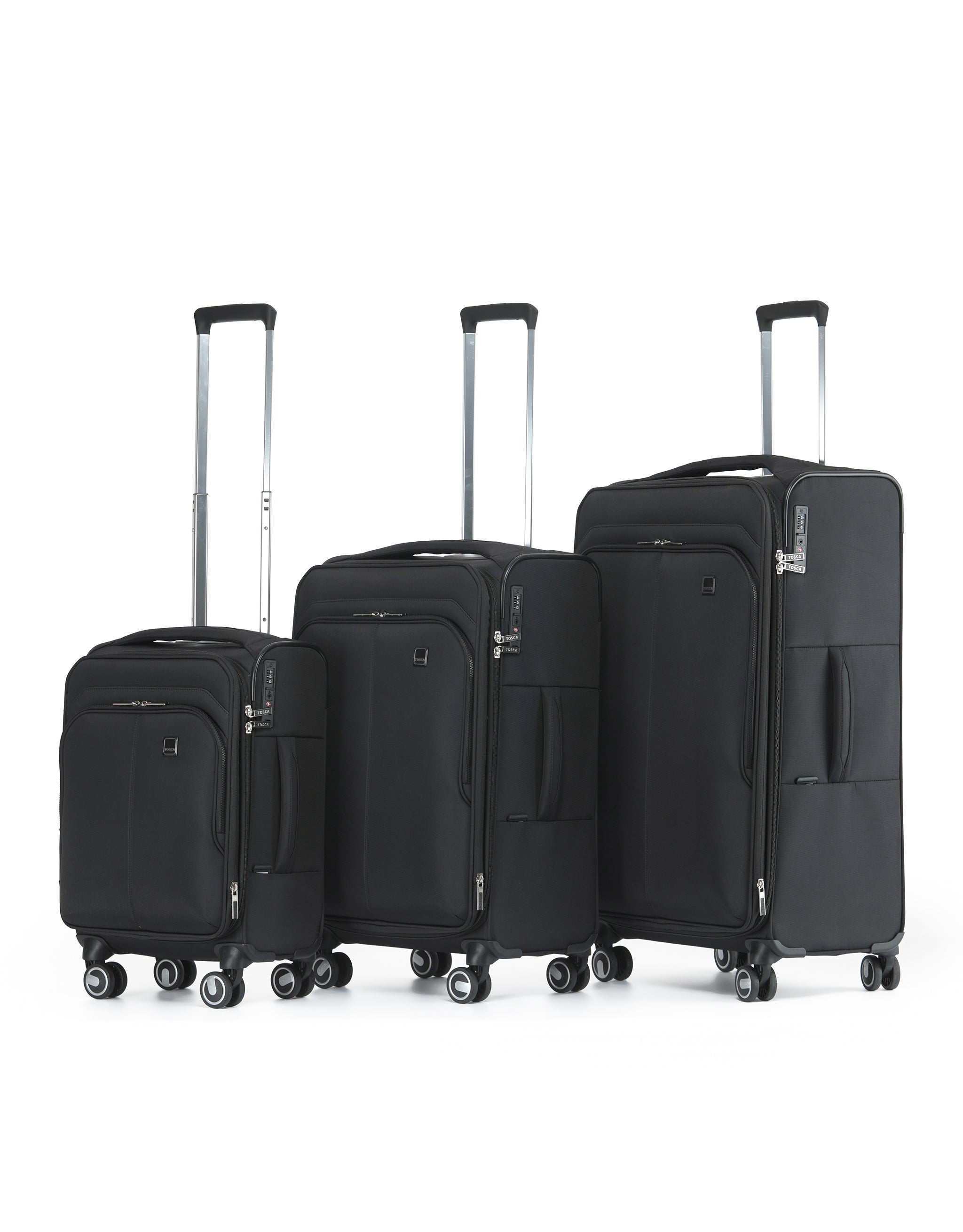 Tosca - TCA752-3A Grange set of 3 Suitcases (55-67-80cm) - Black