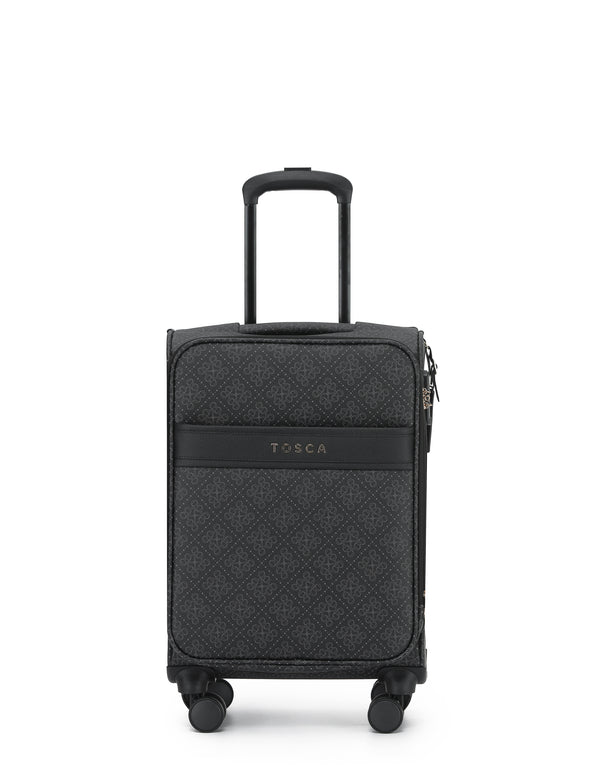Tosca - Willow 55cm Fashion Carry On Suitcase Spinner - Caviar