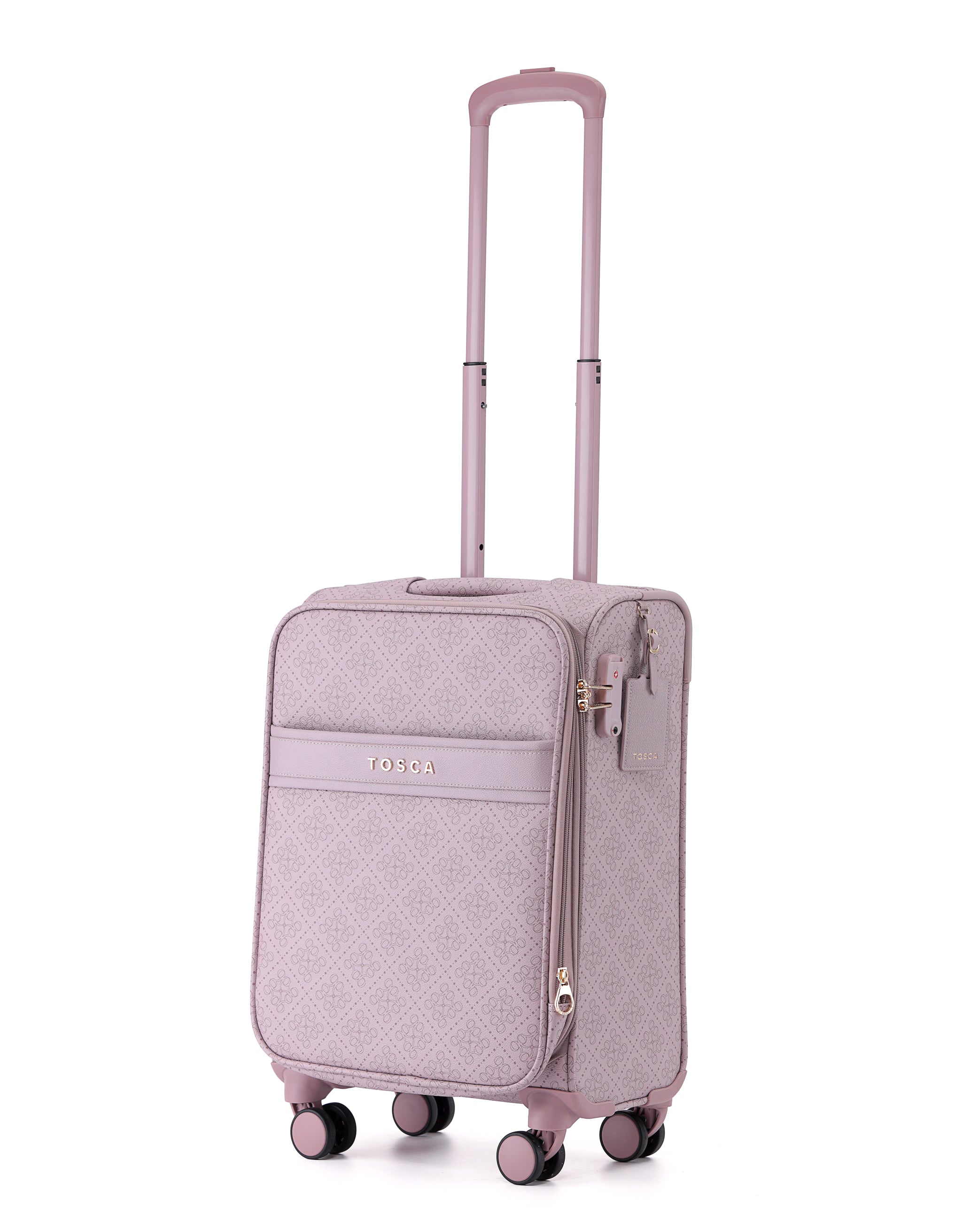 Tosca - Willow 55cm Fashion Carry on Suitcase Spinner - Misty Rose - 0