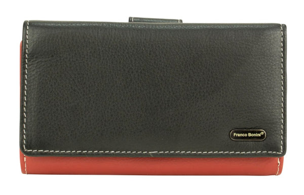 Franco Bonini - 2902 Med Flap Wallet W Zip Around Coin - Black Multi
