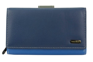 Franco Bonini - 2902 Med Flap Wallet W Zip Around Coin - Blue Multi