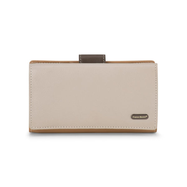 Franco Bonini - 2902 Med Flap wallet w zip around coin - Bone Multi