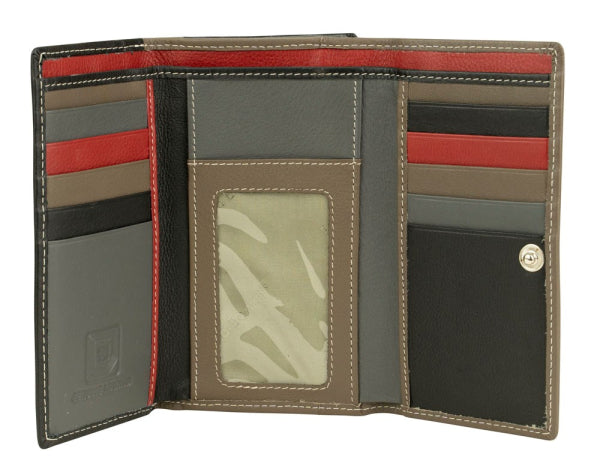 Franco Bonini - 2902 Med Flap wallet w zip around coin - Mushroom Multi