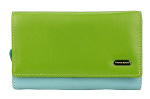 Franco Bonini - 2902 Med Flap Wallet W Zip Around Coin - Pastel Multi