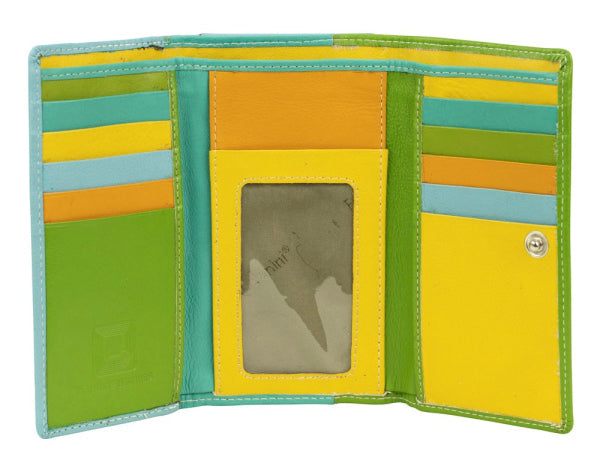 Franco Bonini - 2902 Med Flap Wallet W Zip Around Coin - Pastel Multi