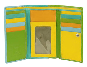 Franco Bonini - 2902 Med Flap Wallet W Zip Around Coin - Pastel Multi