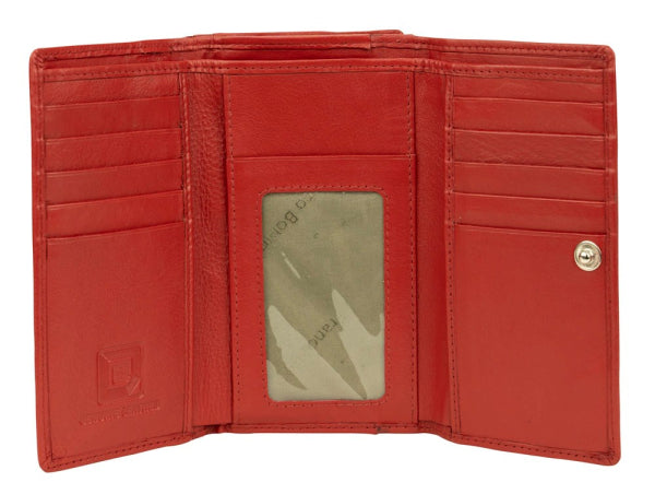 Franco Bonini - 2902 Med Flap Wallet W Zip Around Coin - Red