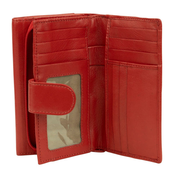 Franco Bonini - 2902 Med Flap wallet w zip around coin - Red